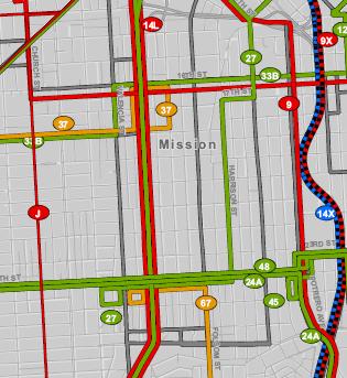 Proposed TEP Reroutes in the Mission District