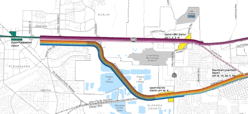 Alternatives (West): Dublin/Pleasanton through Downtown Livermore