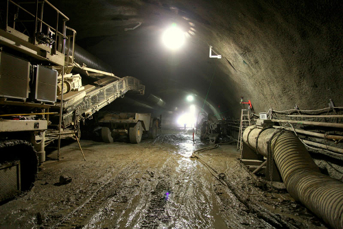 Fourth bore of Caldecott Tunnel under construction.